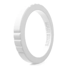 Elegant stackable silicone ring women white cotton comfortable and breathable wearing alone or mix and match.
