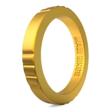 Elegant stackable silicone ring women yellow gold comfortable and breathable wearing alone or mix and match.