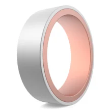 Double-sided two tone silicone ring for men silver, rose gold safe to wear functional alternative mens rings.