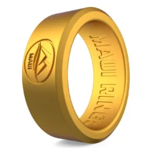 Solid gold silicone ring men metal alternative ring daily-wear engagement rings for men.